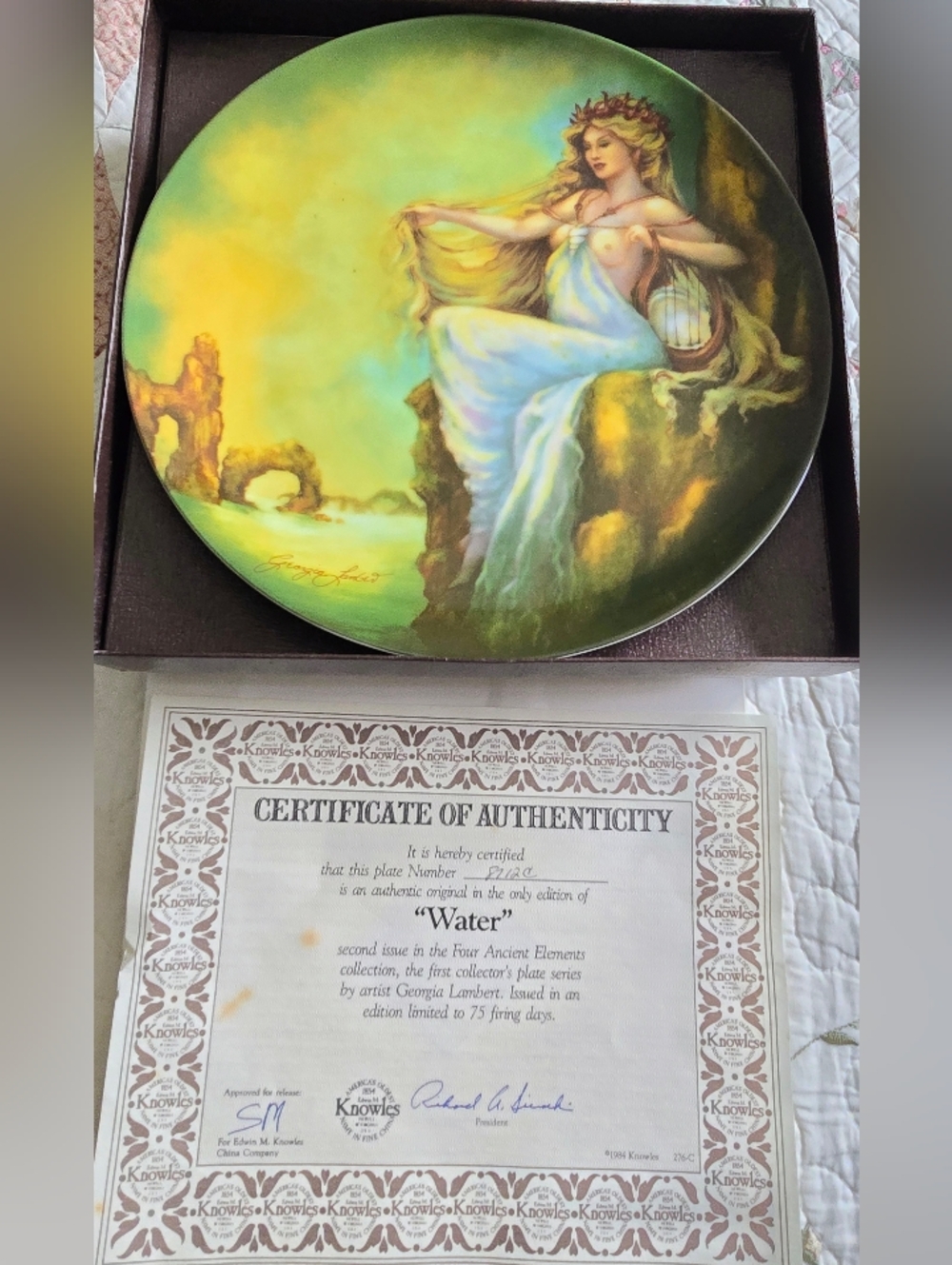 Knowles-The Four Ancient Elements Collector Plates by Georgie Lambert - Picture 6 of 6